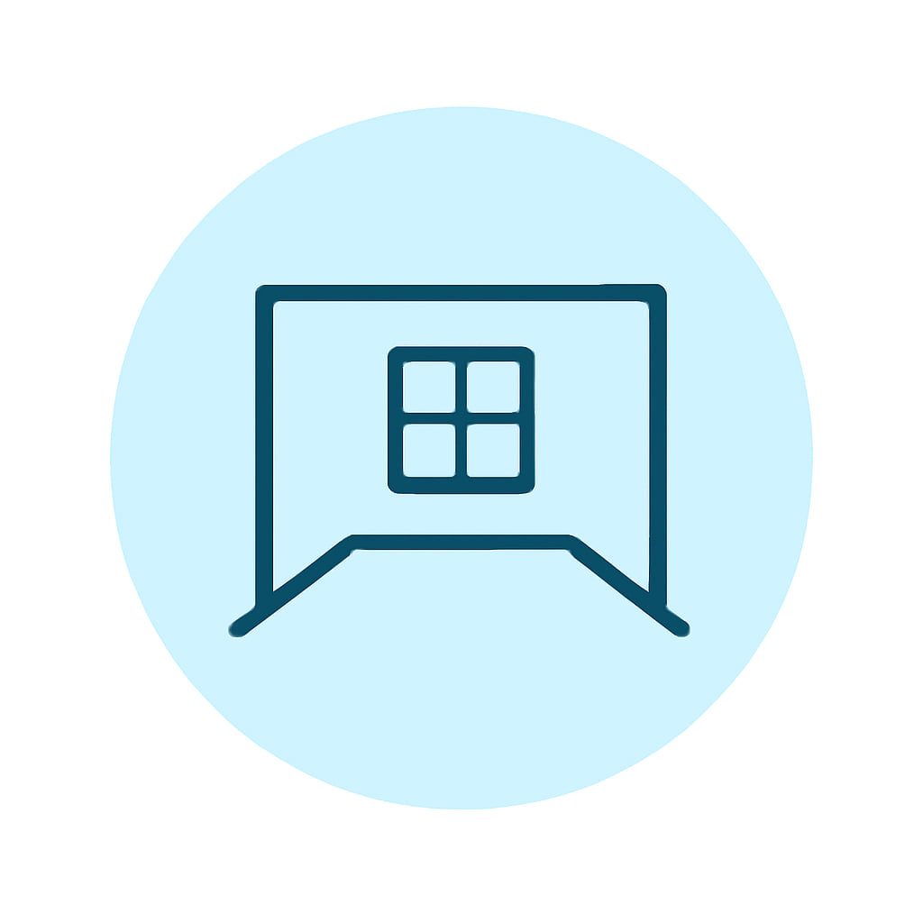 Icon representing space and privacy