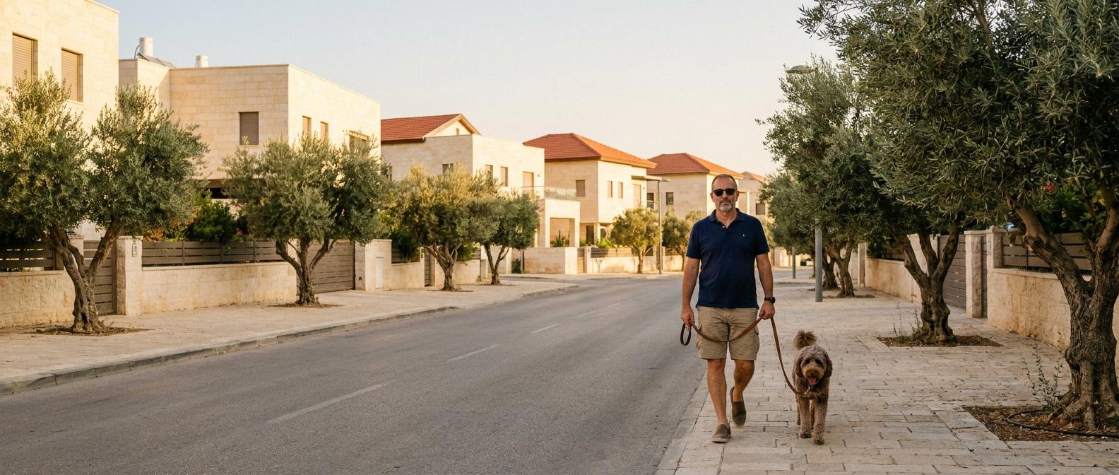 Quiet street in Ein HaShlosha