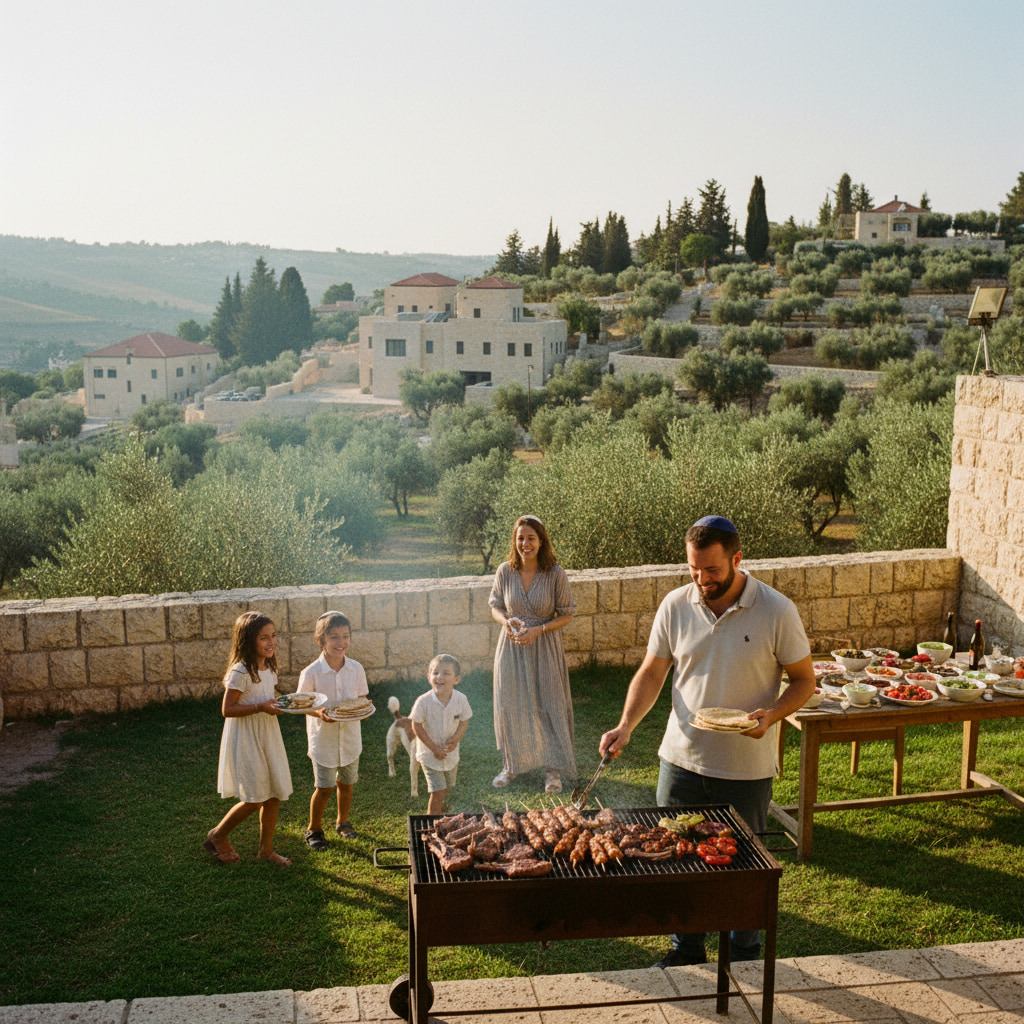 Family enjoying life in Barqan