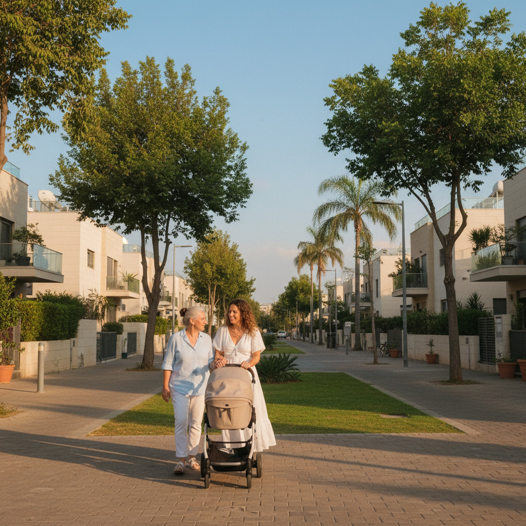 Family enjoying a suburban lifestyle in Azor