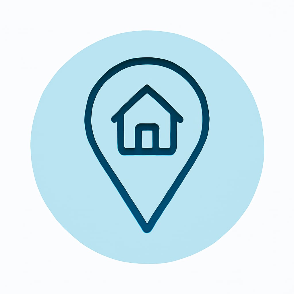 Location icon representing practicality