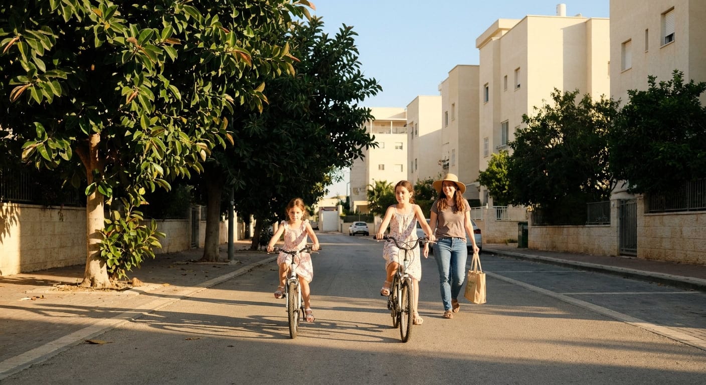 Family enjoying community life in Beitar Illit