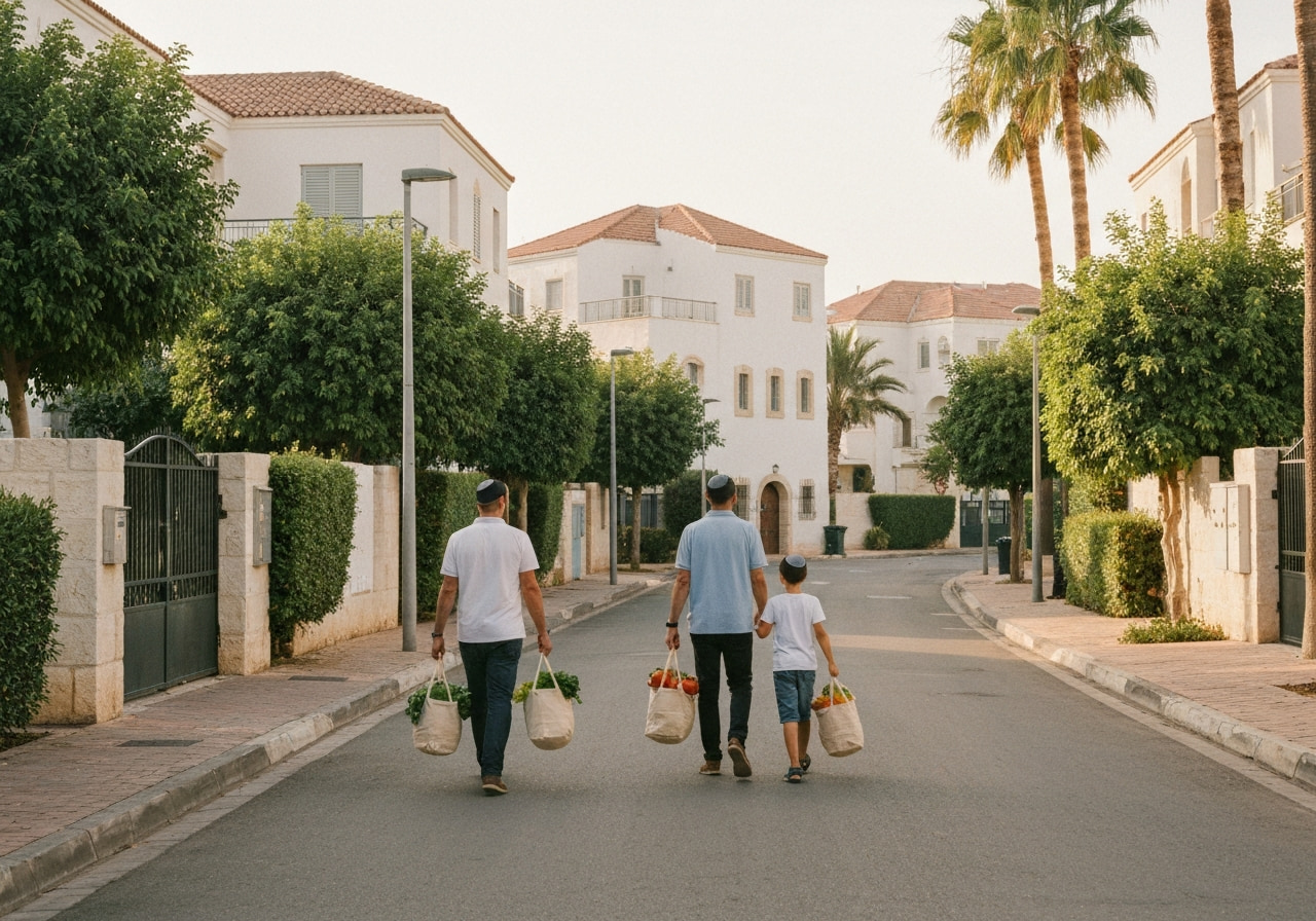 Family-friendly scene in Rishpon