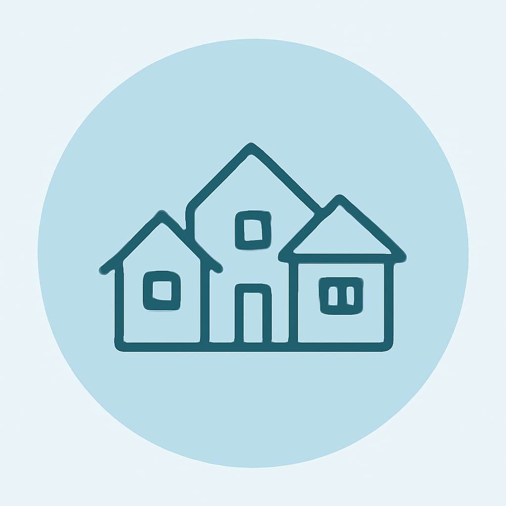 Property types icon representing variety