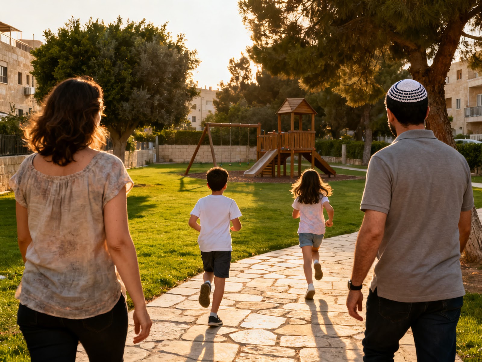 Family enjoying time together in a suburban setting
