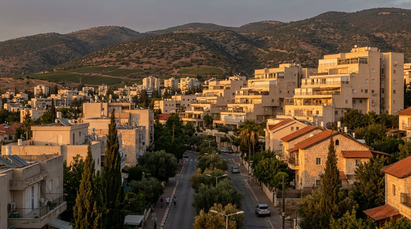 A scenic view of Kiryat Shmona in the Northern District