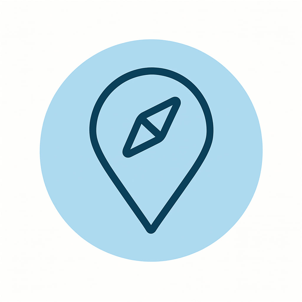 Location icon representing practicality