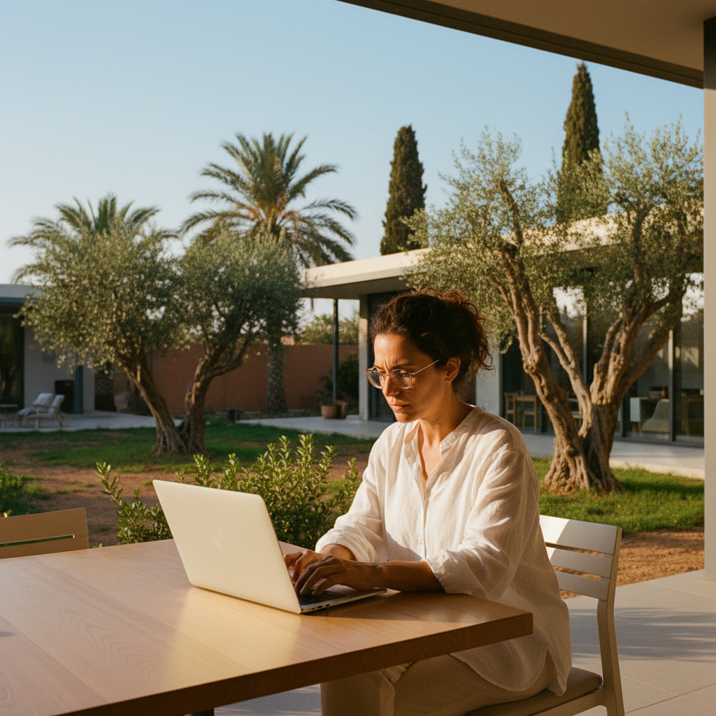Remote worker in a peaceful setting