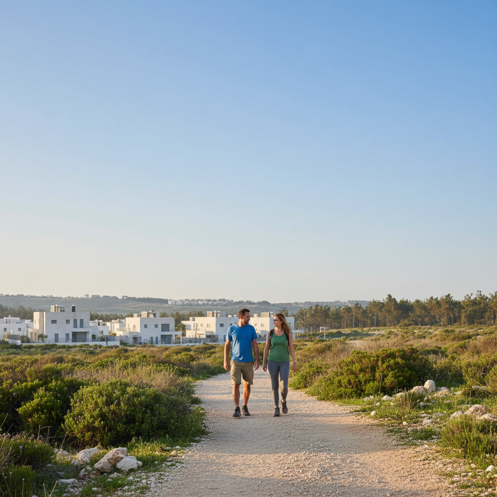 Hiking trail in Yavne surrounded by nature