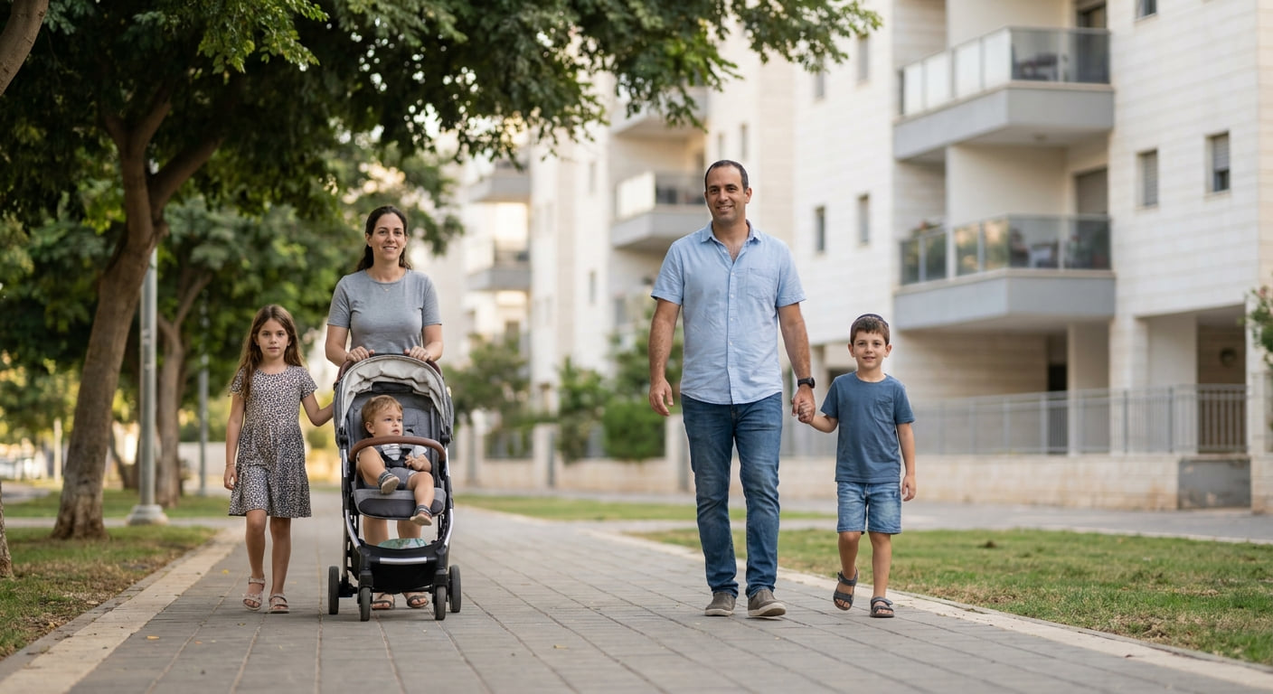 A family enjoying a park in Yavne
