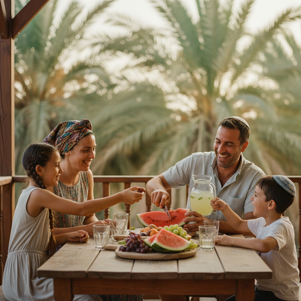 Family enjoying time in Ein Yahav