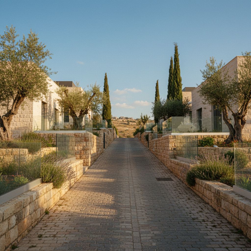 Quiet residential street in Beit El