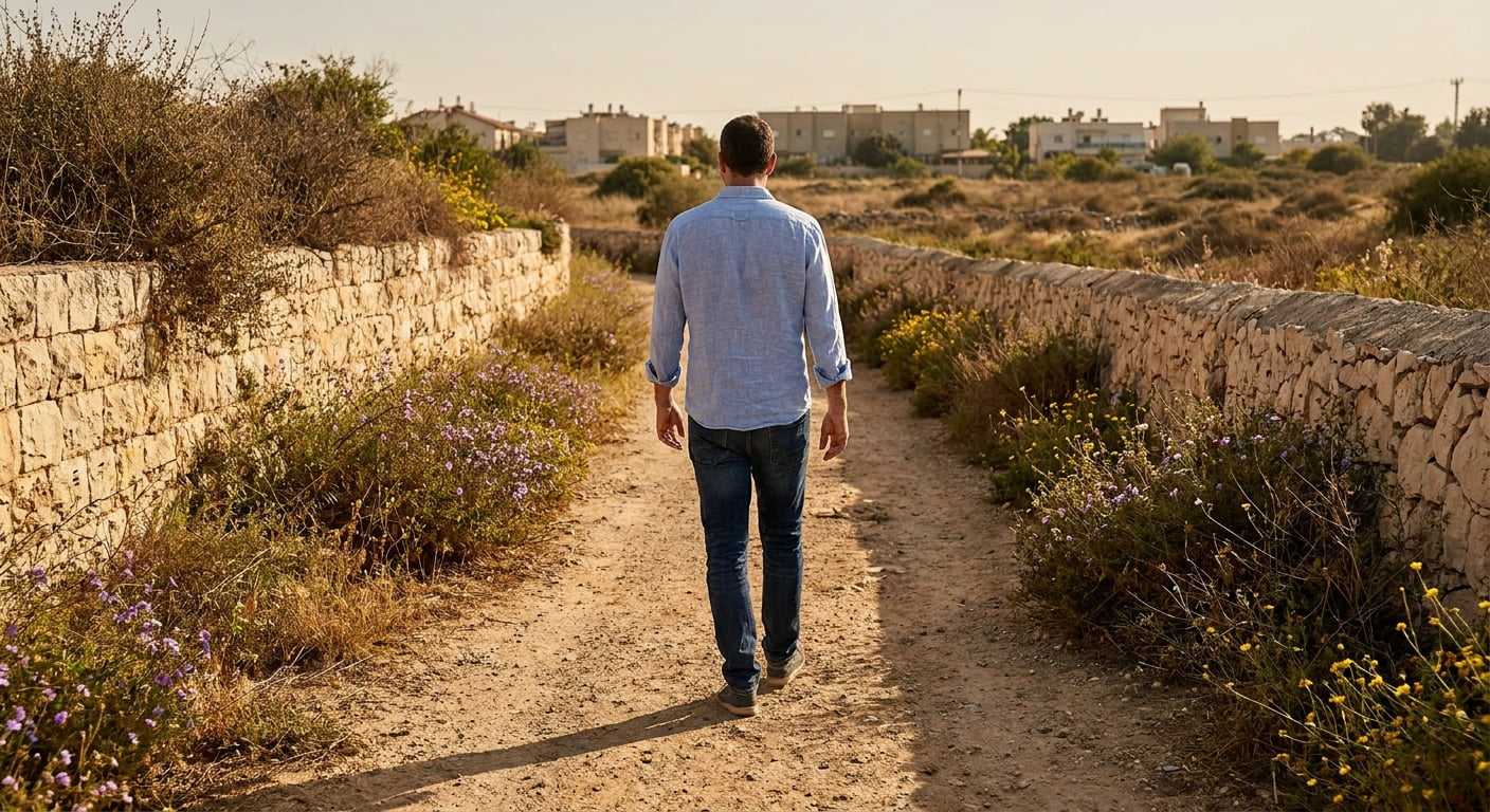 Elderly couple walking in Ramat HaSharon