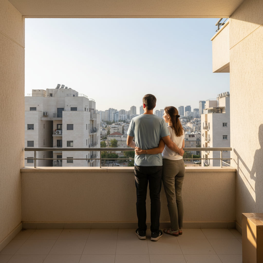 A couple reviewing property plans
