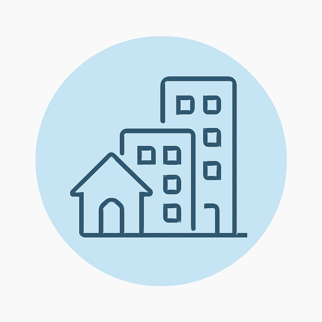 Icon representing diverse property types
