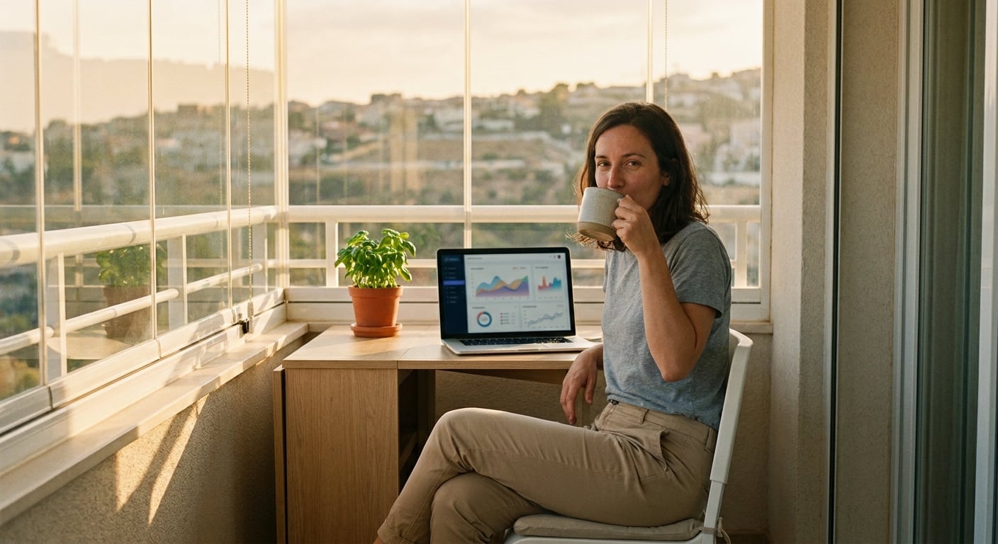 Remote worker in a home office setting