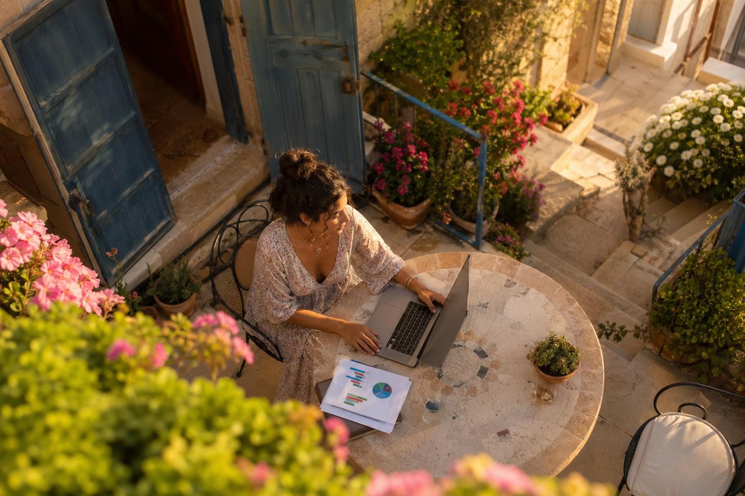 Remote worker in a home office in Nokdim