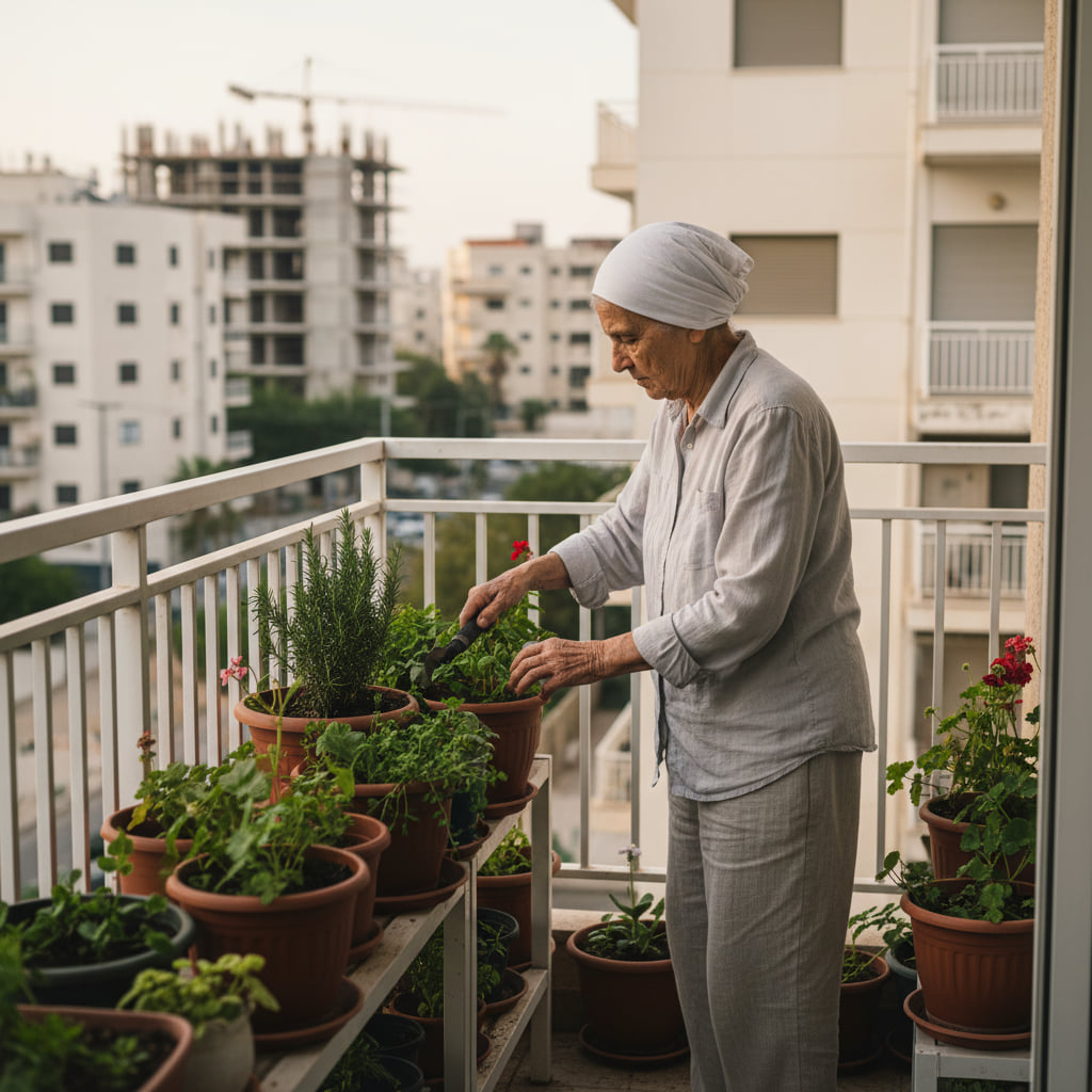 Retirees enjoying leisure time in Kiryat Ata